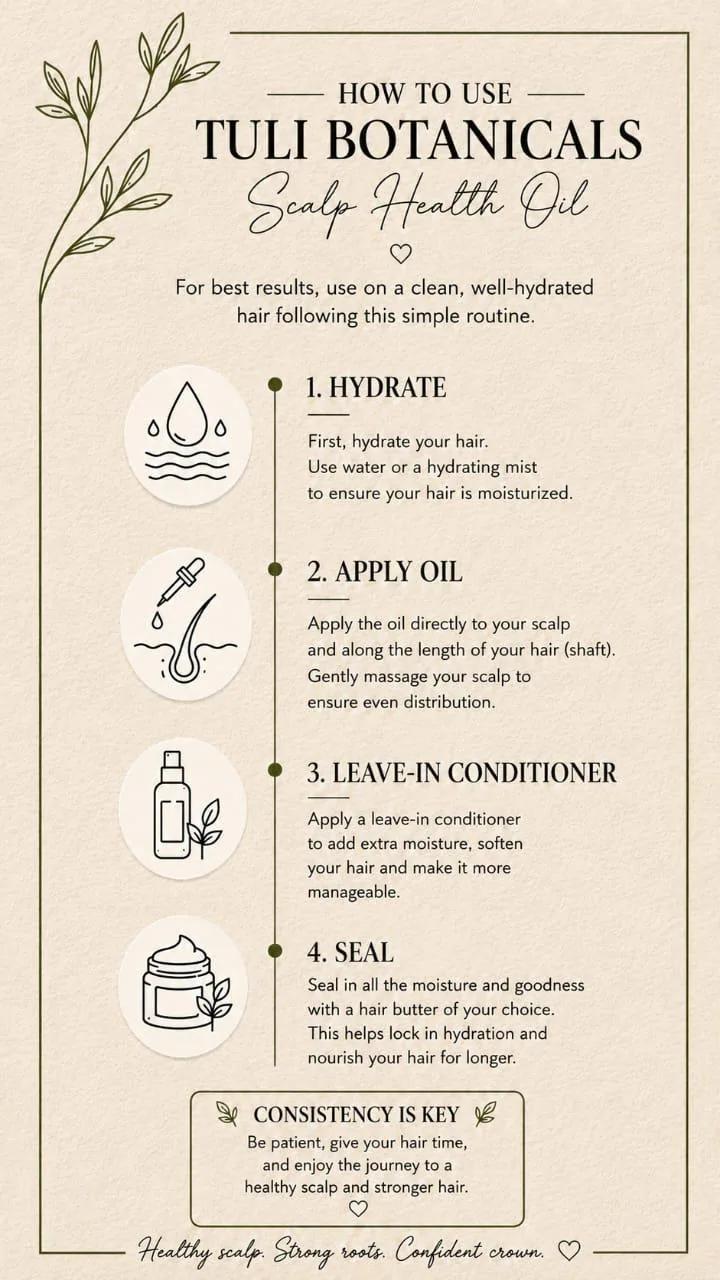 The maker's printed How to Use card, listing the four ritual steps in her own words.